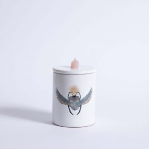 CANDELA SCARABEO quarzo rosa TOTEM ANIMALS